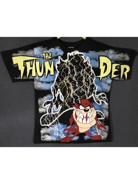 TAZ-MANIA Thunder Vintage Sz L Wild Oats Single Stich AOP